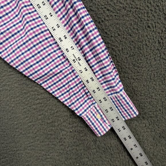 Brooks Brothers Shirt Mens XL Pink Check Oxford Button Down Stretch Preppy - Picture 11 of 12